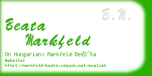 beata markfeld business card